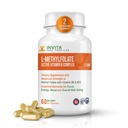 INVITA, L-Methylfolate 7.5mg + Active Vitamin B Complex – 60 Capsules - 5-MTHF Supplement with Vitamin B6 & B12 Methylcobalamin for Mood, Energy and Heart – Non-GMO, Gluten Free, 2-Month Supply