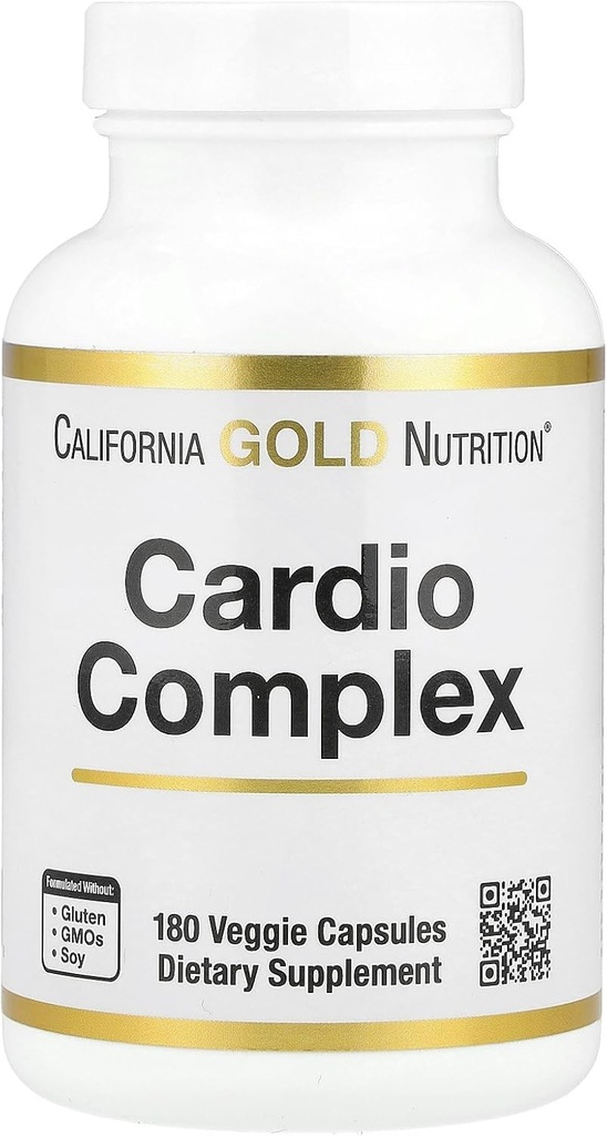 California Gold Nutrition Cardio Complex with CardioAmino Blend, CardioPhyto Blend and Coenzyme Q10, 180 Veggie Capsules