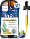 Sea Moss Drops, Irish Liquid Sea Moss Gel Supplement with Black Seed Oil, Shilajit, Elderberry, Burdock Root, Spirulina, Bladderwrack for Diestion Health, Non-GMO, 2 Fl Oz