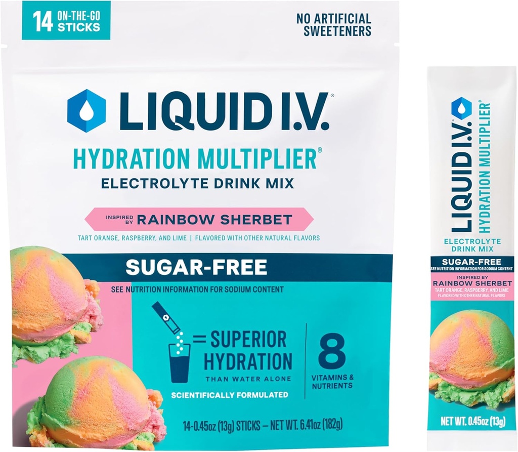 Vloeistof I.V.® Hydration Multiplier Sugar-Free - Rainbow Sherbet 