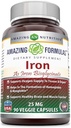 פורמולה מדהימה כמו Iron Bisglycinate 25 Mg Veggie קפסולות (Non-GMO,Gluten Free) - תומך אספקת חמצן ל Tissues & Organs-Helps בתצורת המוגלובין & Myoglobin.
