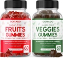 Fruit en groenten Supplement (120 Gummies) - Premium Sugar-Free Superfood Super Green & Fruit Gummies voor volwassenen - Immunity Support for Men & Women - Non GMO, Vegan Safe & Made in USA