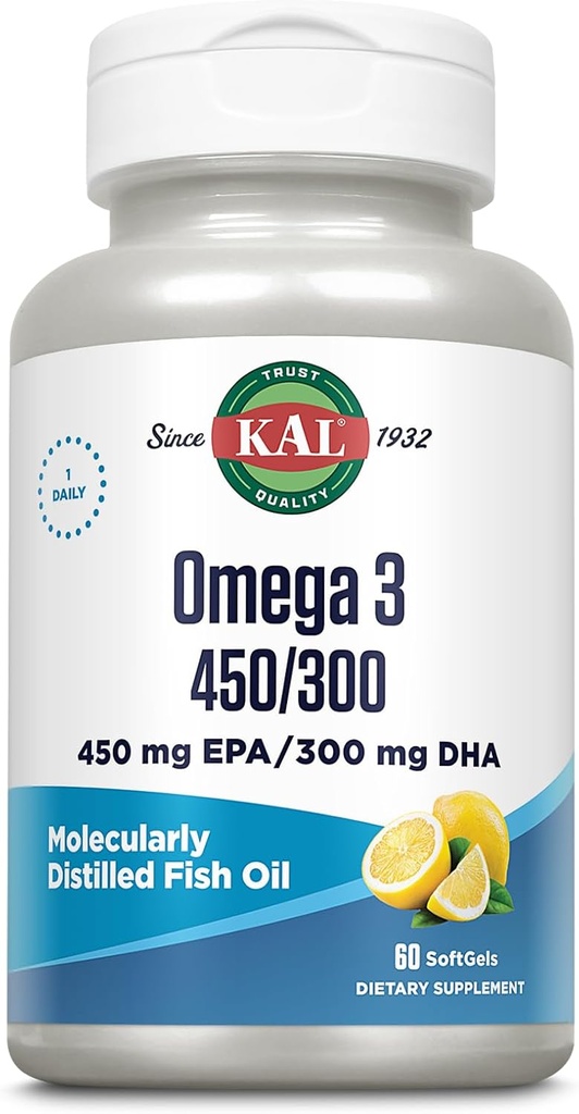 KAL 450/300 1280 Mg Omega 3, Lemon, 60 Kont