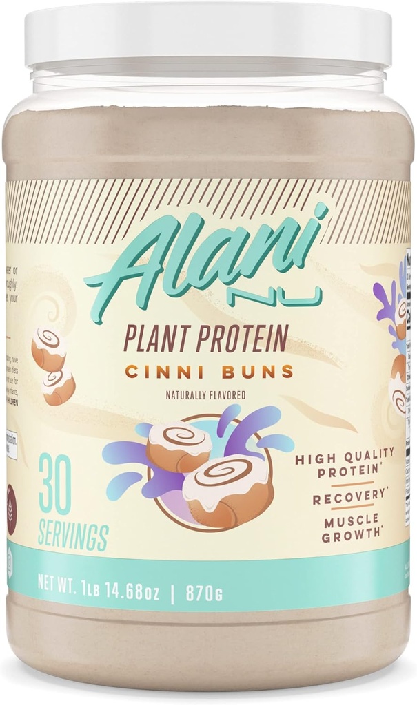 Alani Nou Plan-Based Prots Prots CNNIBUNS | 18g เวก้าโปรเตน Protin | no Sweeting   no Sweets Foot Foot, Low Carb, Dairy Free, Pie Protin Bened Blinds 30 Seration