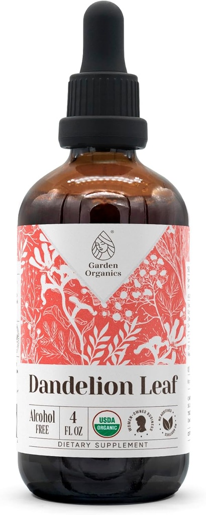 Dandelion Leaf USDA Organic Alcohol-Free Extract; Dietary Supplement, High-Potency Tincture, Digestive System