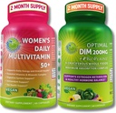 Veganer Bundle für Hormone Balance, Energie, Immunität Bundle – Women’s Daily Multivitamin 50+ mit Organic Superfood Blend + DIM 200mg Supplement mit BioPerine® – Non-GMO, Clean Daily Wellness Support