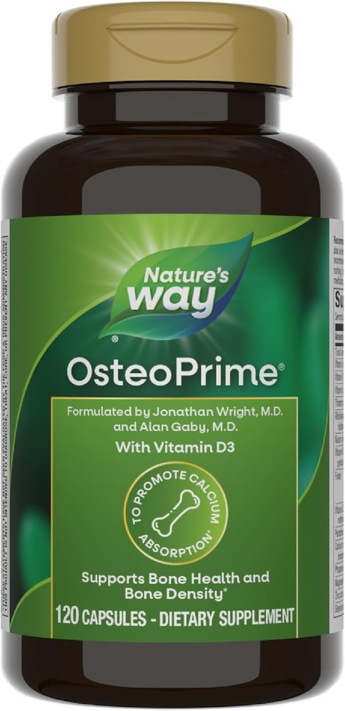 Natural's Way OsteoPrime, Supporta la salute e la densità*, Vitamina D3, Gluten Free, 120 capsule vegetariane (Packaging May Vary)