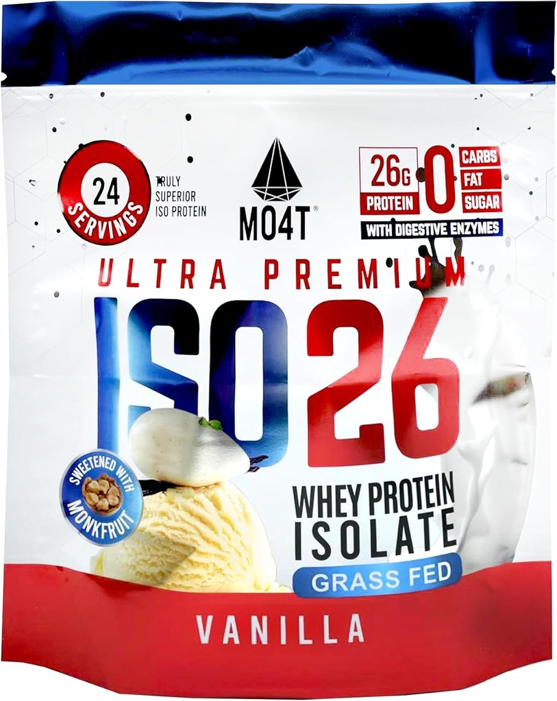 ISO26 Fed syrovátkový protein izolát bez umělých sladidel. Přirozeně slazené s Monk Fruit, 1.6 Pounds, 24 Serings, Mléčná čokoláda (Iso 26 Pouch Vanilla)