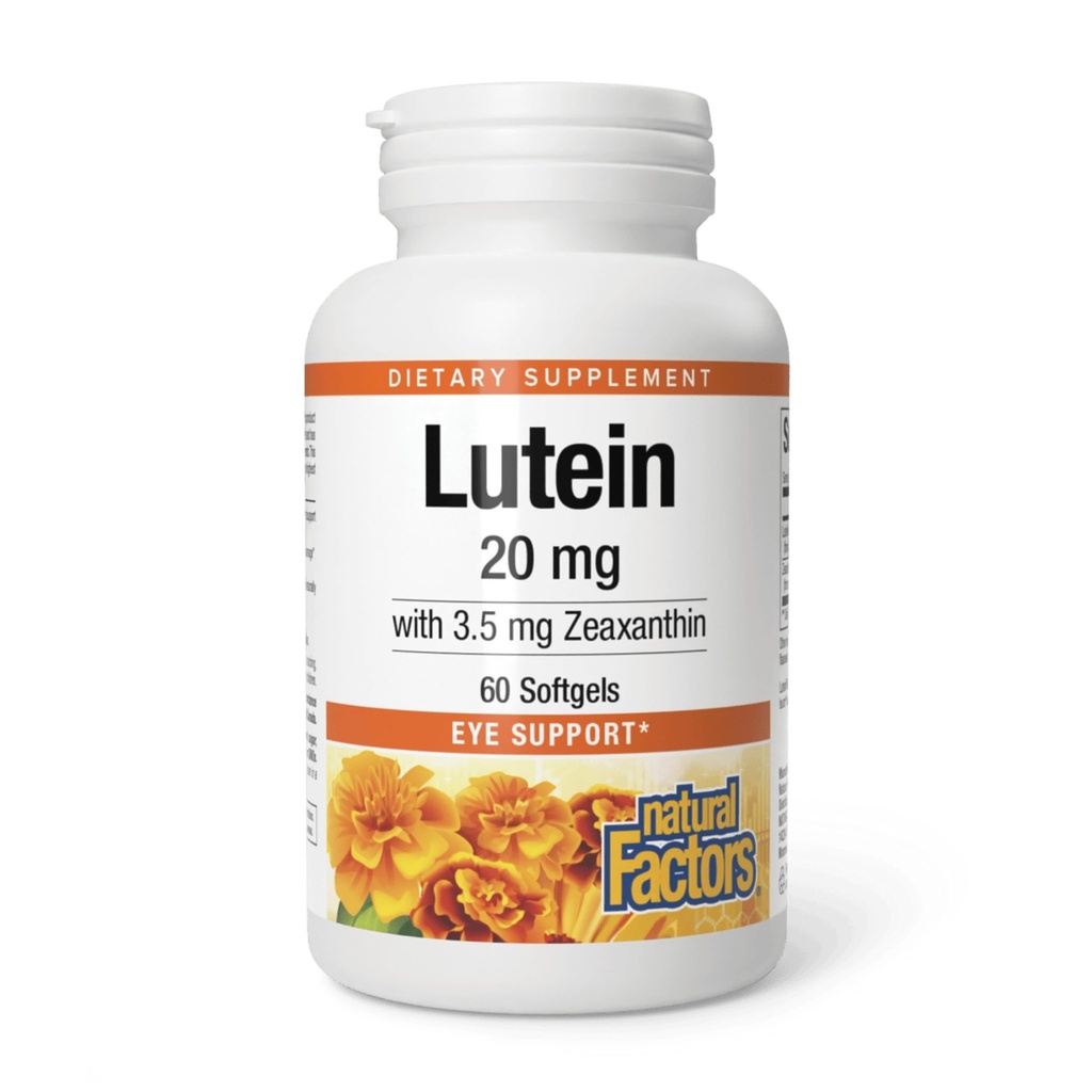 Natural Factors - Lutein 20mg, Natural Antioxidant to Support Eye Health, 60 Soft Gels
