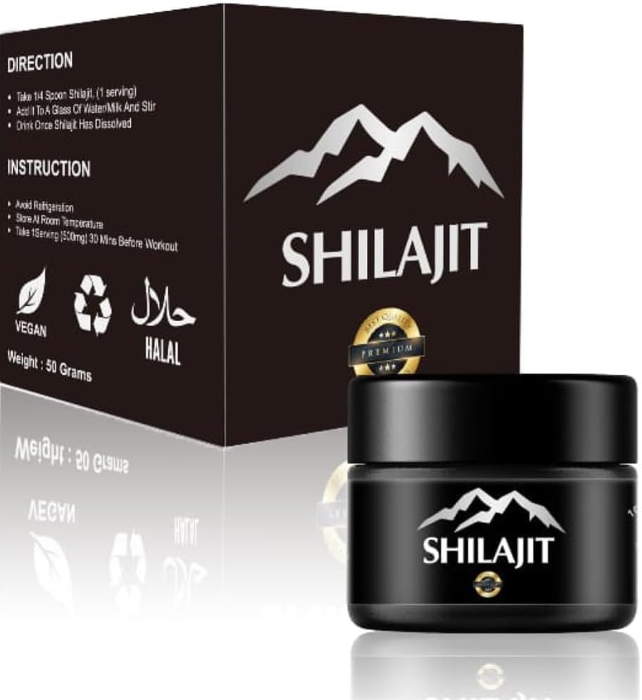 Shilajit Resin med Fulvic Acid & Trace Minerals, Original Siberian Pure Shilajit med 85+ Humic Acid, Support Metabolism & Immune System - 100 Servering / 1.7 Oz