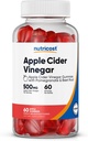 Apple Cider Vinegar 500 mg, 60 Gummies, Apple Flavored - Glutenfri, Ikke-GMO, Ingen Corn Syrup