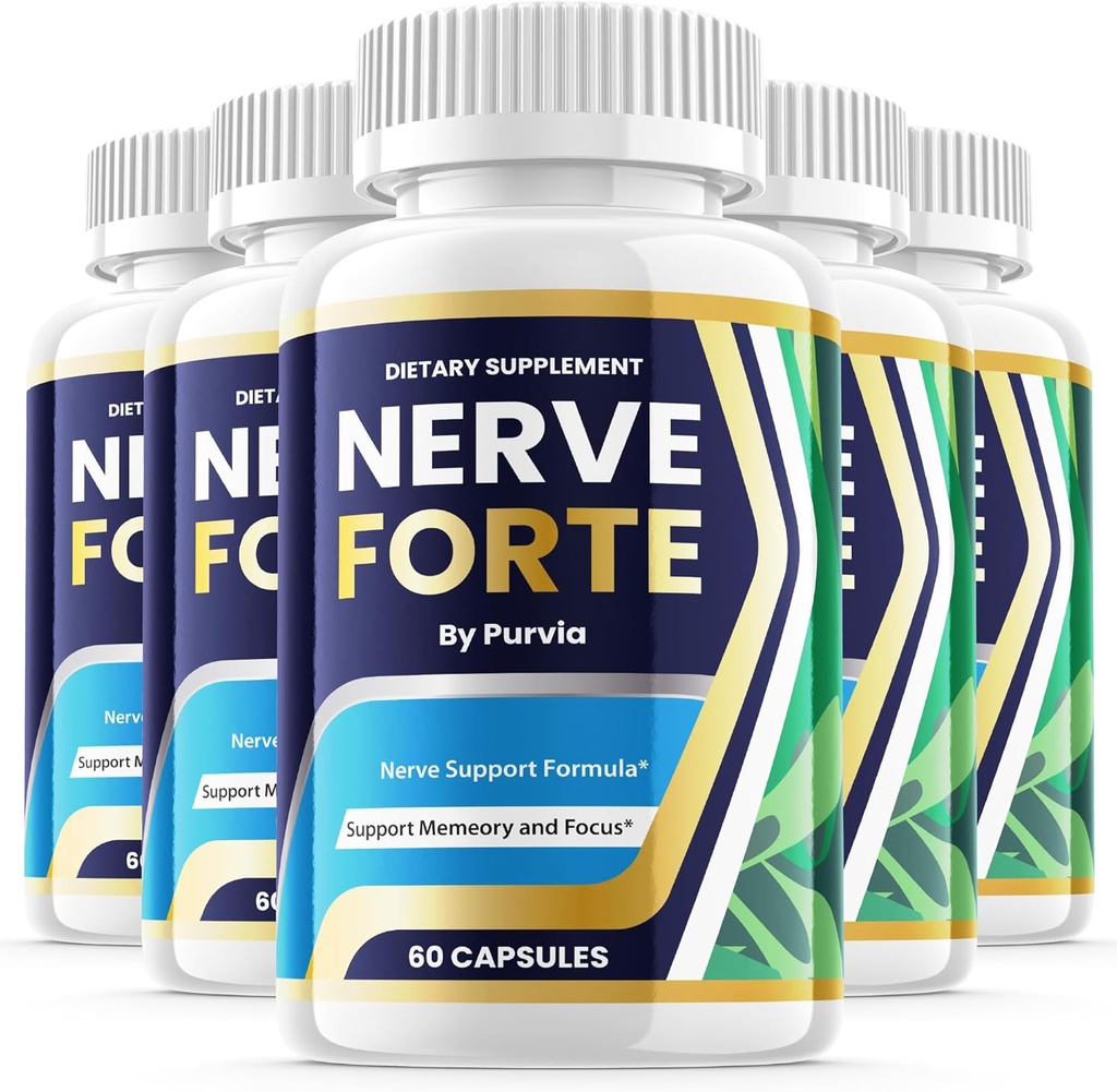 (5 Pakke) Nerve Forte Piller, Nerve Forte Kapsler Avansert styrke Formula for total velvære støtte, Nerve Forte anmeldelser, Nerveforte Maksimal ytelse Vitamin Supplement støtte (300 kapsler)