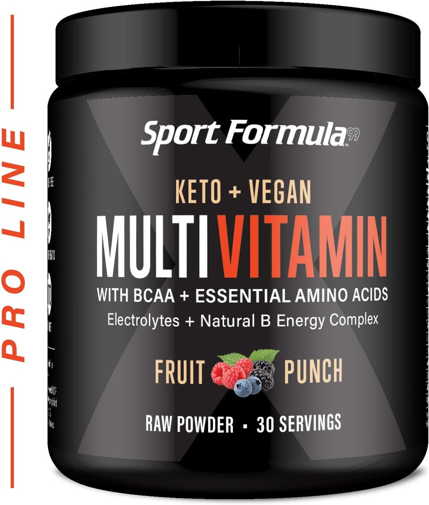Multivitamiinipulber - joogisegu meestele naistele BCAA Aminohapped ei häiri teie kõhtu - Keto Vegan Multivitamiini puuviljapump - Elektrolüüdid Super B kompleks seedeensüüm