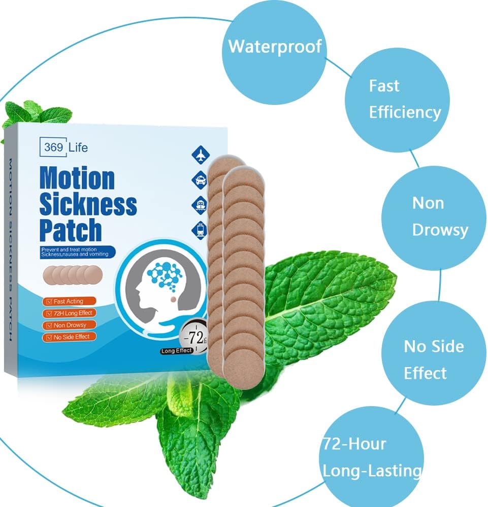Patch di silenzio di movimento, Patch di malattia di mare per la crociera - Adulti e bambini ((20 Conte - Confezione di 1))