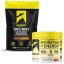 Ascent 100% Whey Protein Powder, Chocolate Peanut Butter 2 lb & Hydration + Energy Electrolytes, Raspberry Lemonade 40 Servings
