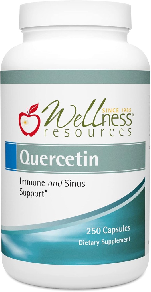 Wellness Resources Quercetin - Immune, Sinus and Allergy Support 1000mg per Serving - (250 caps/125 Servings) Vegan, Non-GMO