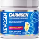 Evogen Carnigen - Premium Carnitine Powder | Поддерживает метаболизм жиров и способствует восстановлению | Безстимуляторная L-карнитиновая добавка Матрица с ацетилом L-карнитин | Малиновый лимонад | 50 сервировки