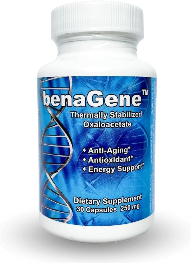 Benagén Oxaloacetát kiegészítés - Támogatja a celluláris energia - Termálisan stabilizált C-vitamin - Non-GMO & Vegan - 30 szervák, Napi egyszer
