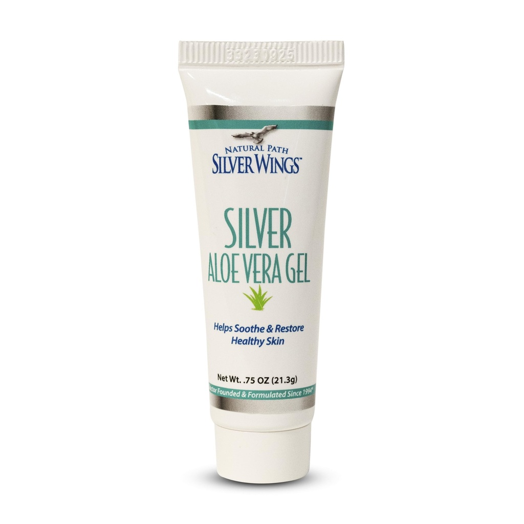 Natural Path Silver Wings 200ppm Silver with Aloe Vera Gel - Soothing Skin Care 0.75 oz