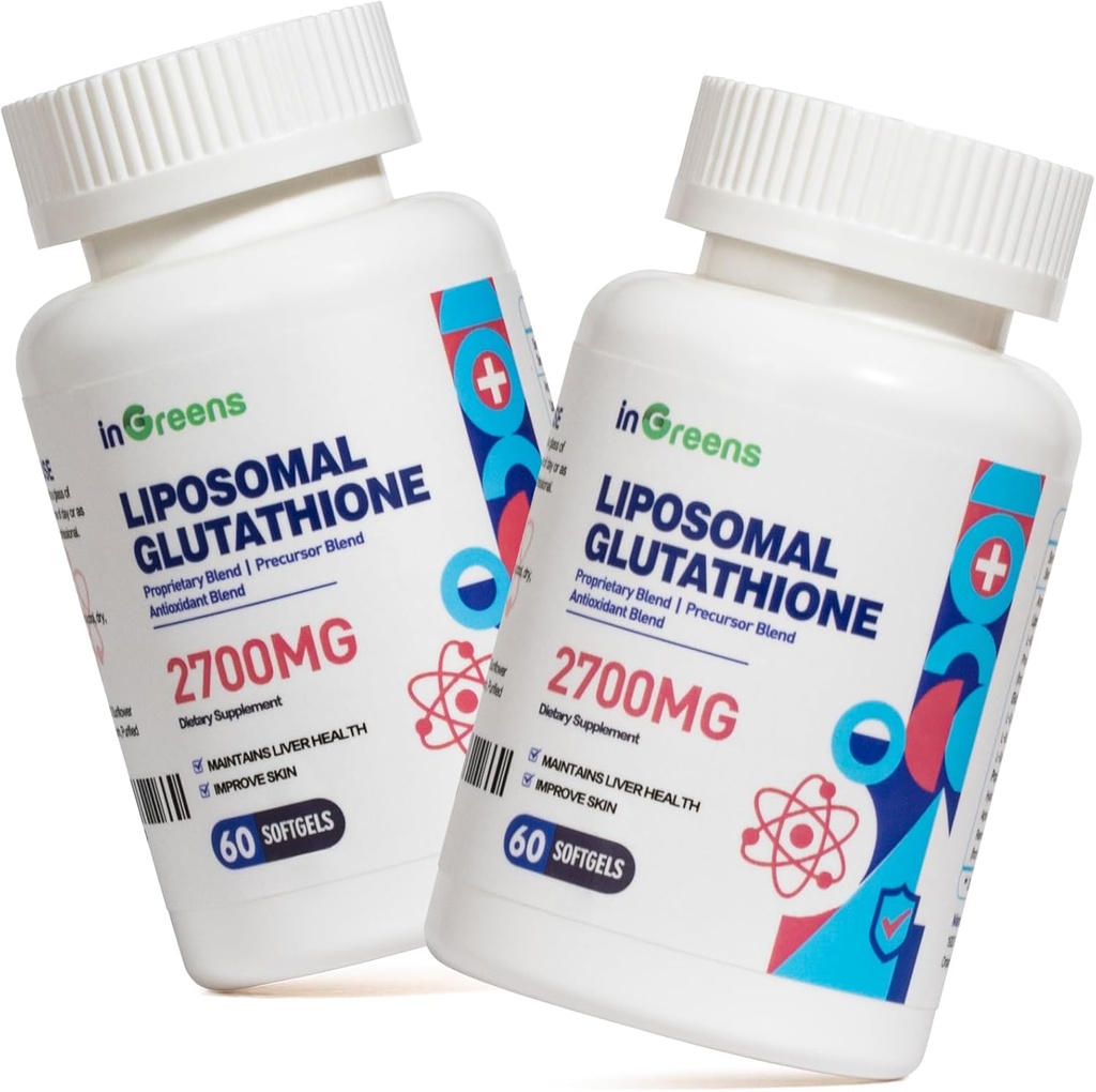 2700 MG Liposomal Glutathione supplement, Max Absorption, Active Form L Glutathione reductase (GSH), with Hyaluronic Acid, Resveratrol, Powerful Antioxidant, Health Aging, 120 Softgels