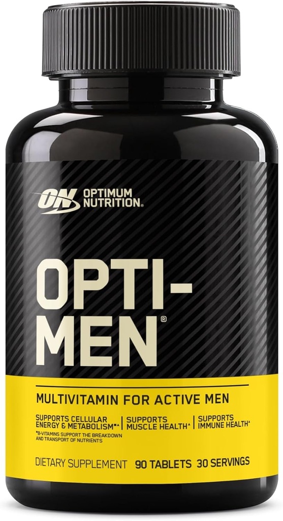 Optimum Nutriție Opti-Men, Vitamina C, Zinc și Vitamina D, E, B12 pentru Suport imun Mens Zilnic Multivitamine Supliment, 90 Conte (Packaging May Vary)