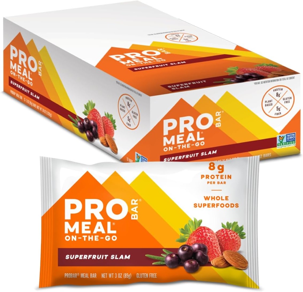 PROBAR - SÖÖDABaar, Superfruit Slam, Non-GMO, Gluteenivaba, Tervislik, Taimepõhine, Täistoidu koostisosad, Looduslik Energia (12 Count)