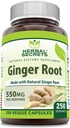 Herbal Secrets ingver Root 550 mg Per Serving, 250 Veggie Kapsule Supplement 
