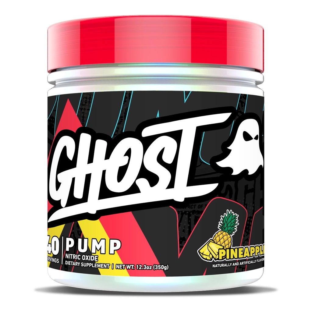 GHOST Pump Nitric Oxide Powder, Pineapple - 40 Servings - Sugar-Free & Stim-Free Pre-Workout Supplements - L-Citrulline, Arginine Nitrate & L-Glutathione - Soy & Gluten-Free, Vegan