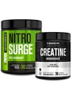 Jacked Factory NITROSURGE Pre Workout Supplement (Arctic White) Creatine Monohydrate Powder 150g (Unflavored) for Muscle Growth, Increased Strength, Enhanced Energy