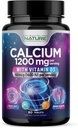 Calciu 1200 mg cu vitamina D3 pentru cea mai bună absorbţie - Advanced Bone Supplement, 1200 mg Carbonat de calciu & 1600 UI Vitamina D3, Lent Release for Immune Support, Easy to Swallow, 60 comprimate