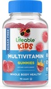 Lifeable Sugar Free Multivitamin for Kids - Great Tasting Natural Flavor Gummy Supplement - med Vitamin A, C, D, E, Niacin, B6, Folate, B12, Biotin, Pantothensyre, Jod, Zink, - 90 Gummies