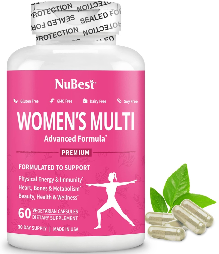 Multivitamin for Women with 39 Key Nutrients, Essential Vitamins, Minerals, Horny Goat Weed, Maca, Wild Yam, Red Clover, Cranberry, Arginine, Herbal Supplement | 60 Vegan Capsules | 1 Month Supply