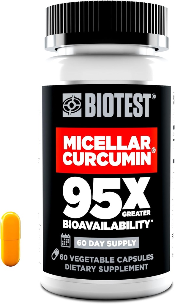 Biotest Micellar Curcumin - 95x Абсорбция - UCLA Изработени и патентовани - 60 капсули
