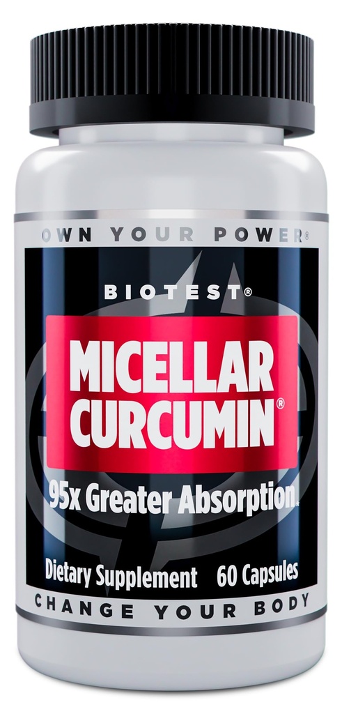 Biotest Micellar Curcumin - 95x Greater Absorption, UCLA Invented, Patented - 60 Servings