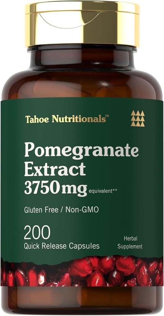 Tahoe Nutritionals Pomegranate Ekstraksiyası | 200 Kapsüller | 3750 mq / GMO, Gluten Pulsuz