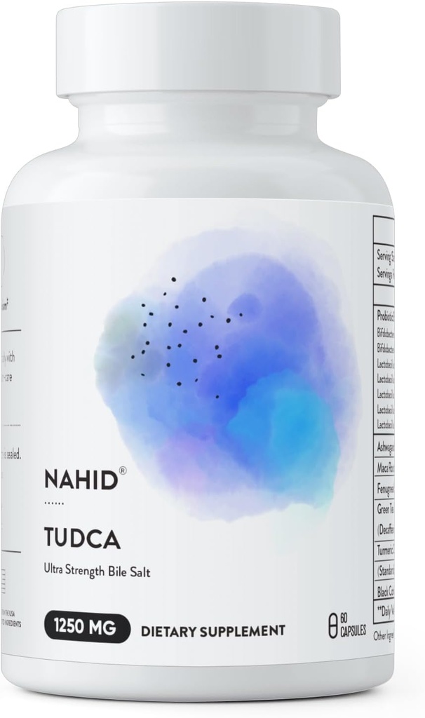 Nahid Liver Support Supplement, 120 Billion CFU Probiotics, для чоловіків і жінок, Liver Detox і Renewal, Optimal Wellness, Gluten-Free, Dairy-Free, Vegan, Non-GMO, 60 Капсули