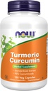 Teraz żywności Suplementy, Kurkumina turmerowa, derived z Turmeric Root Extract, Herbal Supplement, 120 Kapsułki warzywa