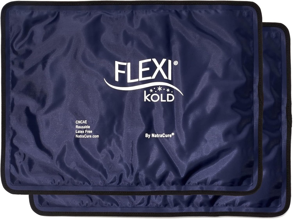 2 FlexKold Gal Ice Packs (standard ance: 10.5" x 14.5") - แพ็คแช่แข็งสําหรับ Injuies, สําหรับบรรเทาความเจ็บปวด, แผ่นเงินบรรเทาทุกข์ Migraine, หลังการผ่าตัด, Passage, Presciet, header - 6300-COLK