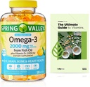 Spring Valley Omega-3 от Fish Oil 2000 mg, Maximum Care, 120 Count + Exclusive VitaMax Витамин Ръководство (2 елемента)