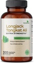 Futuregrance Longjack Tongkat Ali Ekstra Energi & Stamina Dukungan - Non- GMO, 300 Vegetarian Capsules