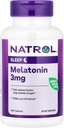 Natrol Melatonin Helps You Fall Asleep Faster Stay Asleep Longer Faster Absorption 100 Vegetarian 3mg, (Tablets), 240 Count