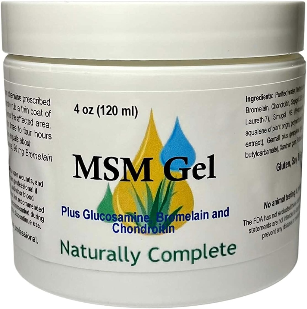 MSM Cream Plus Glucosamine Bromelain & Chrondroitin 4 oz. Ja