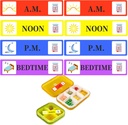 500 Pcs Medicine Stickers Medicine Instruction Labels - Morning Noon Evening Bedtime Medicine Reminder Sticker 2/5 x 1.6 Inch AM NOON PM Pill Case Planner