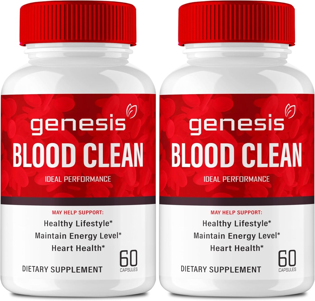 Genesis Asins Tīras Kapsulas - Advanced Formula Papildinājums maksimālā stipruma - dabas asinsvada tīrītājs, GenesisBlood Clean Pills, GenesisBloodClean Pastillas Atsauksmes (2 Pack)