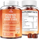 Pumpkin Seed Oil Gumies, 3500mg Per Serving, Cold Pressed, Saw Palmetto, Rosemary Leaf, Cink, Hydrolized Collagen Peptides, Pumpkin Seed Oil for Hair Growth, Vegan, 60 Counts