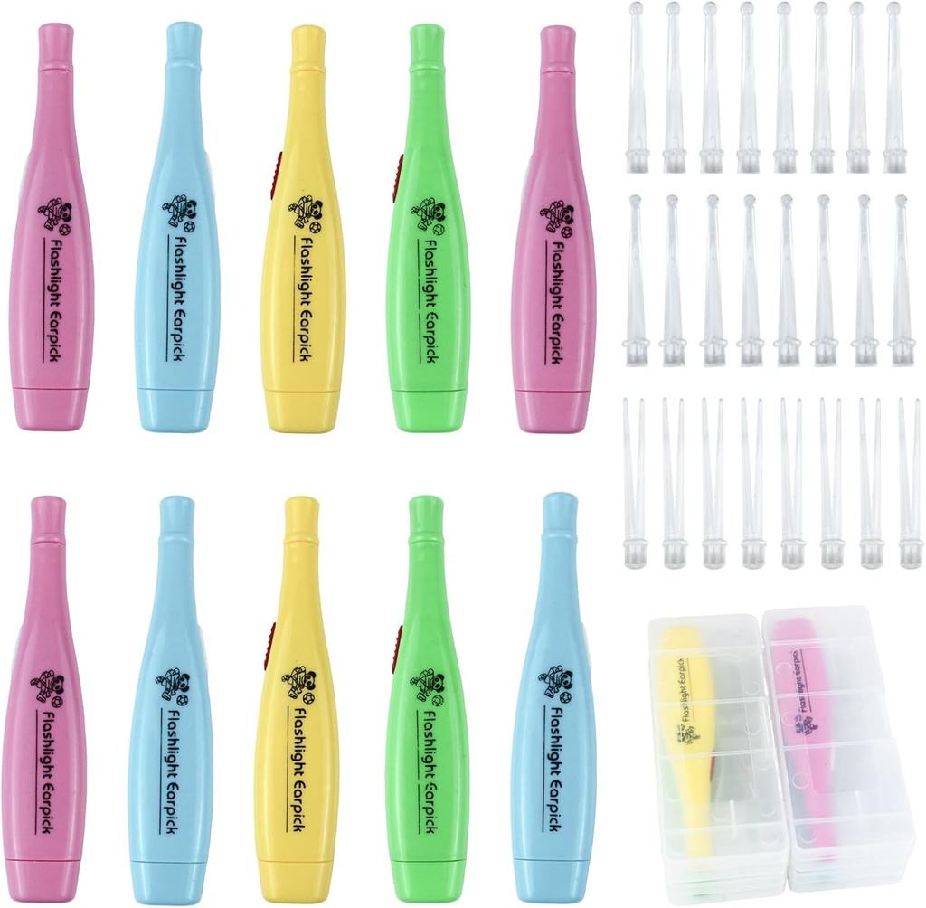 12 Pieces Ear Wax Removal Tool dengan LED Light untuk Cleaning Earwax