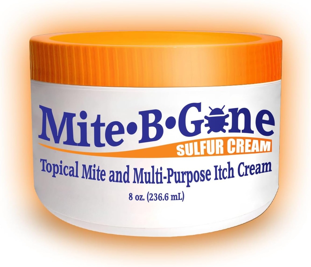 Mite-B-Gone Mite Cream & Bite הקלה - 10% טבעי בלגן Sulfur קרם עבור Multi-Purpose Bites, Redness, Itching, & Irritation | Safe for Kids and Adults
