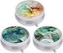 3 Pack Pill Box, Purse və Pocket üçün Kiçik Pill Case, Cute Travel Medicine Organizer, Korporasiyalı Tibb Konteyner Qadınları, Cəmiyyə, Balıq Yağı və Ekstr, Ink Texture