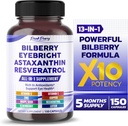 All-in-1 Bilberry Eyebright Astaxanthin Elderberry Resveratrol 보충교재 - 항 산화제 & 지원 눈 건강에 있는 부유한 - 미국에서 만드는 -150의 캡슐