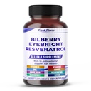 All-in-1 Bilberry Eyebright Astaxanthin Elderberry Resveratrol Supplement - Rich in Antioxidants & Supports Eye Health -150 Capsules